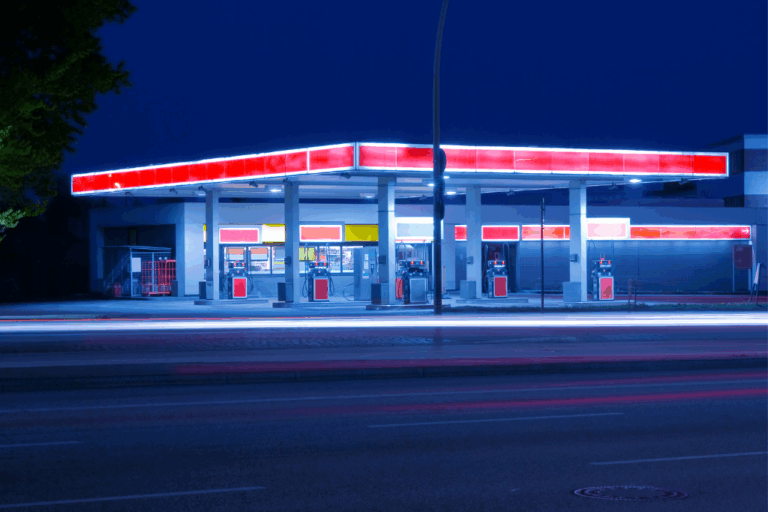 petrol station forecourt